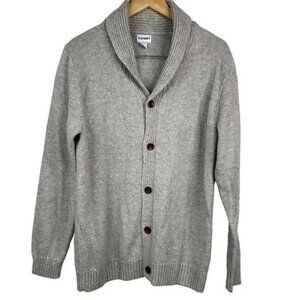 OLD NAVY WOMEN'S GRAY WOOL BLEND BUTTON FRONT CARDIGAN SWEATER SIZE LARGE-EUC